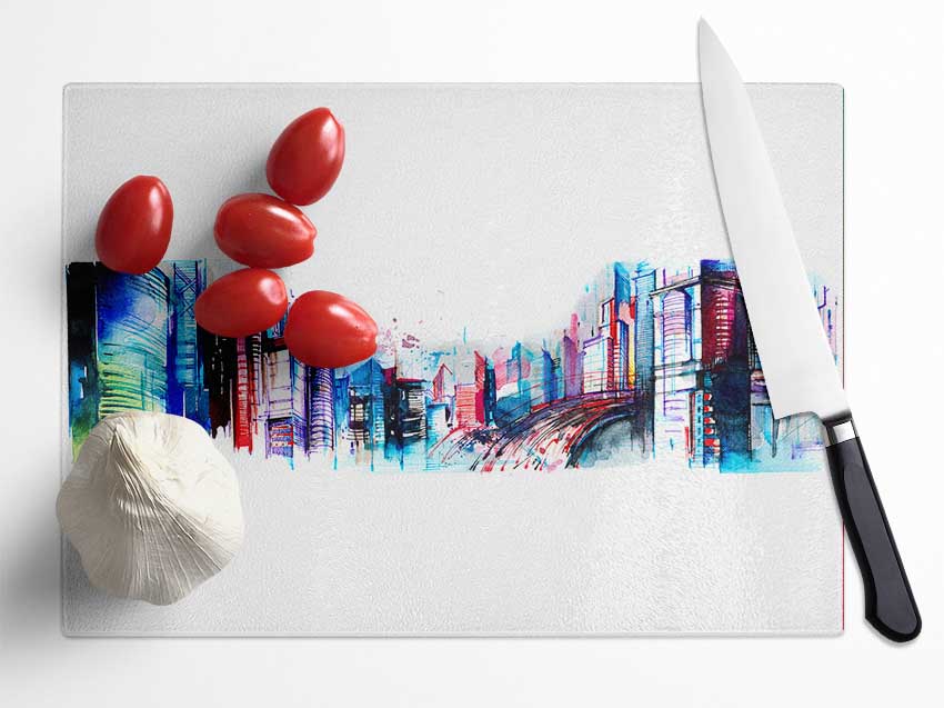 City Of Dreams Glass Chopping Board