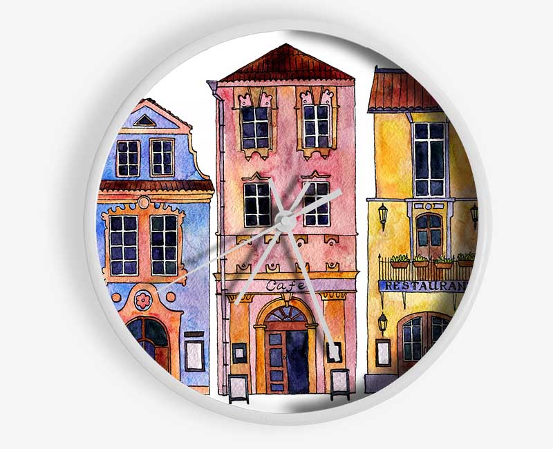 Town Houses In Paris Clock - Wallart-Direct UK