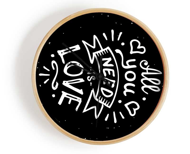 All You Need Is Love 1 Clock - Wallart-Direct UK