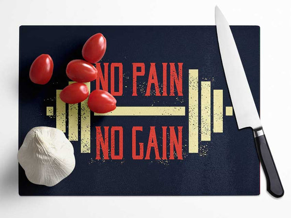 No Pain No Gain 2 Glass Chopping Board