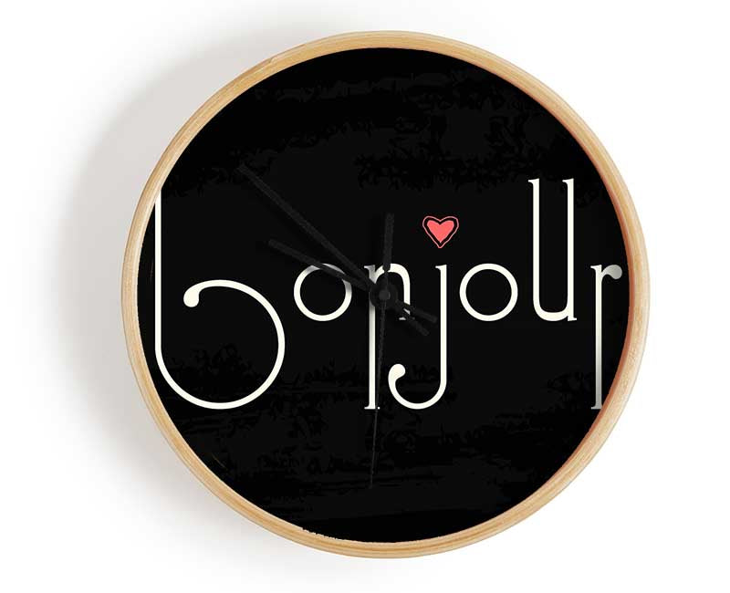 Bonjour 2 Clock - Wallart-Direct UK