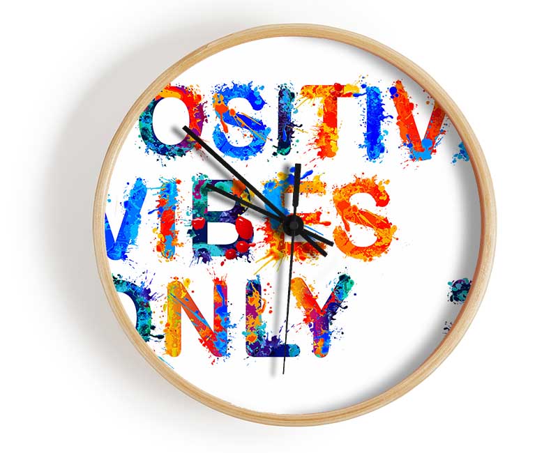 Positive Vibes Only Clock - Wallart-Direct UK