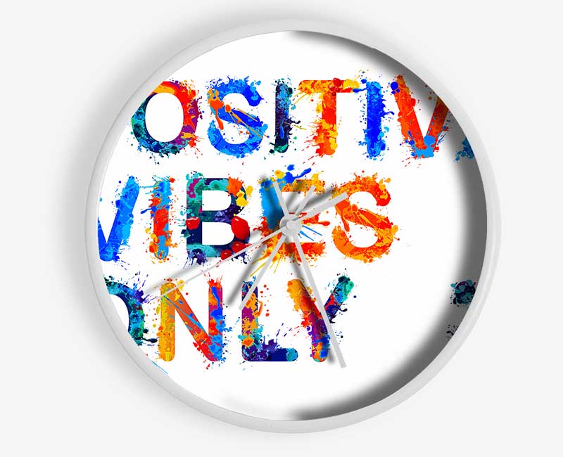 Positive Vibes Only Clock - Wallart-Direct UK