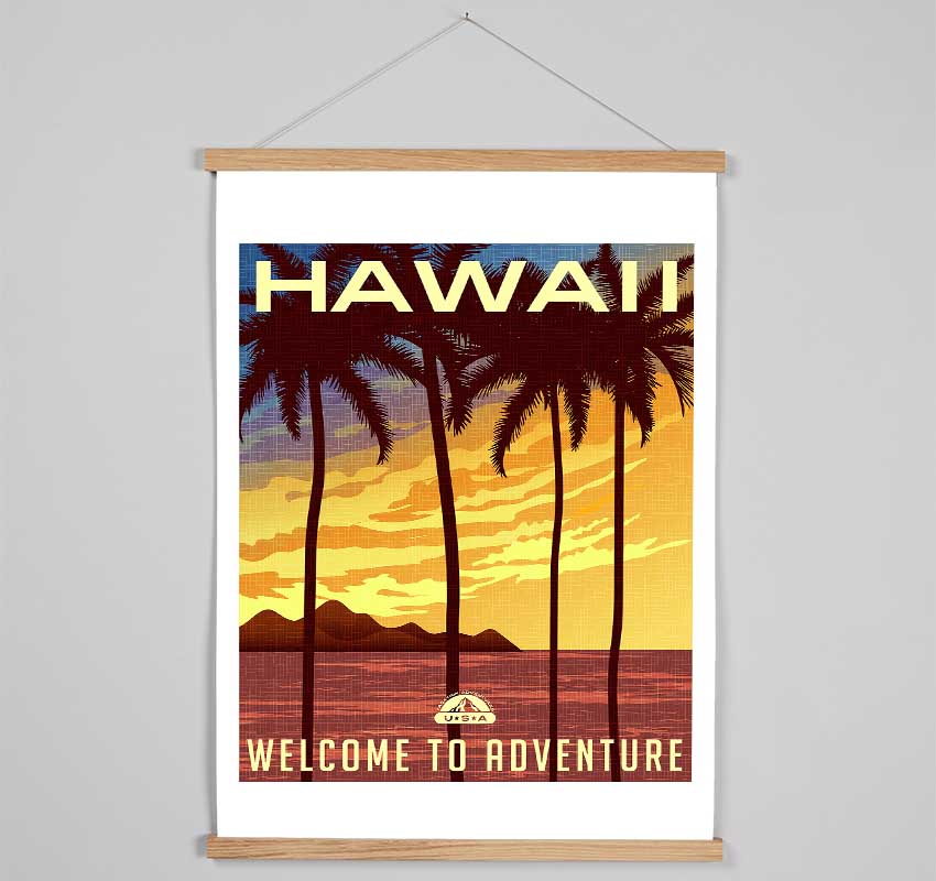 Hawaii Welcome To Adventure Hanging Poster - Wallart-Direct UK