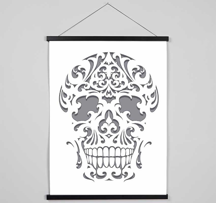 Mexican Grey Skull Hanging Poster - Wallart-Direct UK