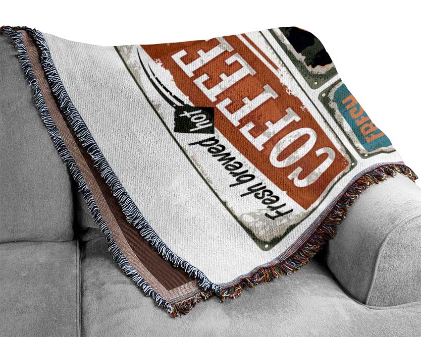 Coffee Shop Premium Woven Blanket