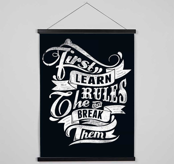 First Learn The Rules Hanging Poster - Wallart-Direct UK