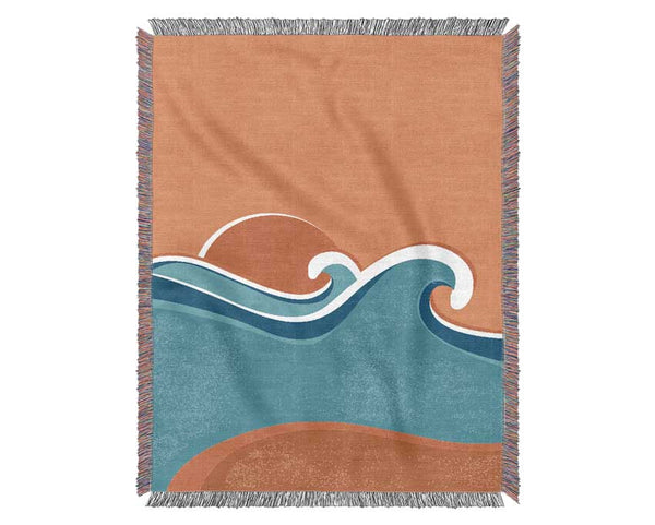 Retro Sun Blaze Woven Blanket