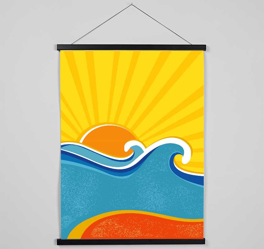 Retro Sun Blaze Hanging Poster - Wallart-Direct UK