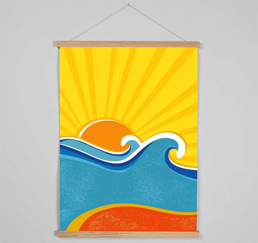 Retro Sun Blaze Hanging Poster - Wallart-Direct UK