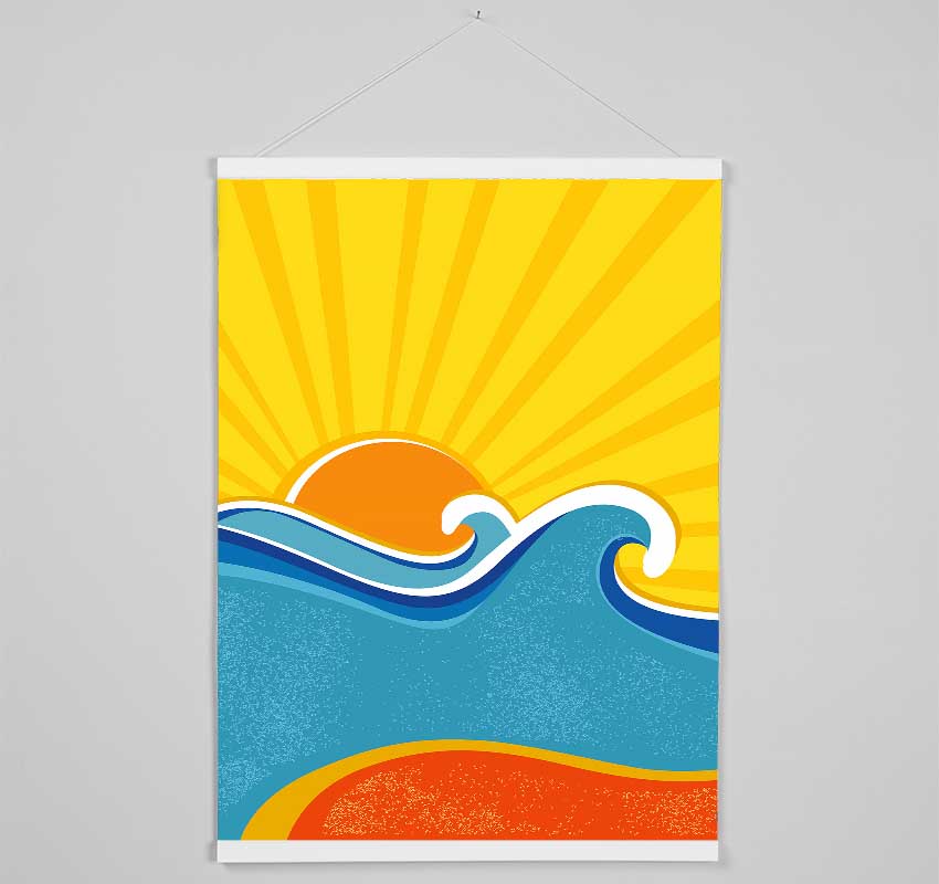 Retro Sun Blaze Hanging Poster - Wallart-Direct UK