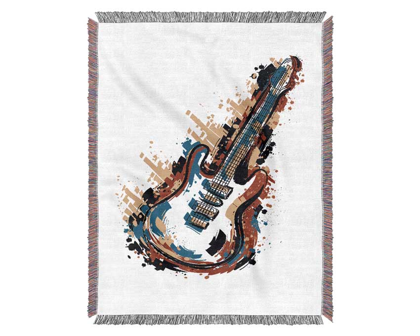 Guitar Vibrations Woven Blanket