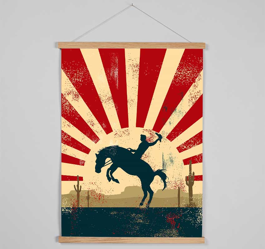 Cowboy Sun Blaze Hanging Poster - Wallart-Direct UK