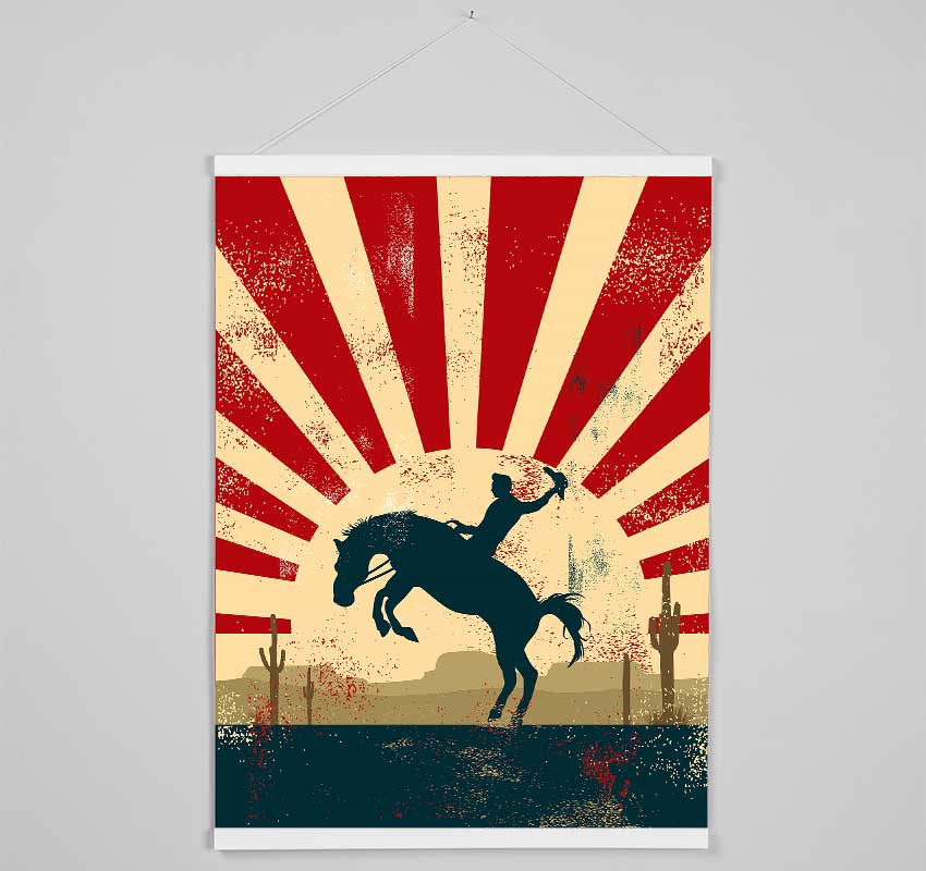 Cowboy Sun Blaze Hanging Poster - Wallart-Direct UK