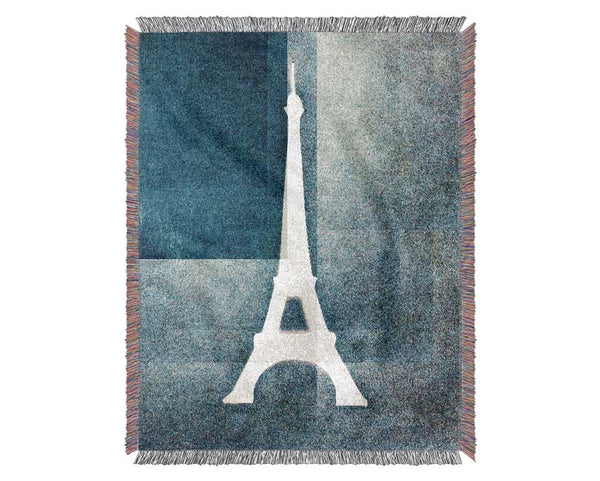 Eiffel Tower Blues Woven Blanket