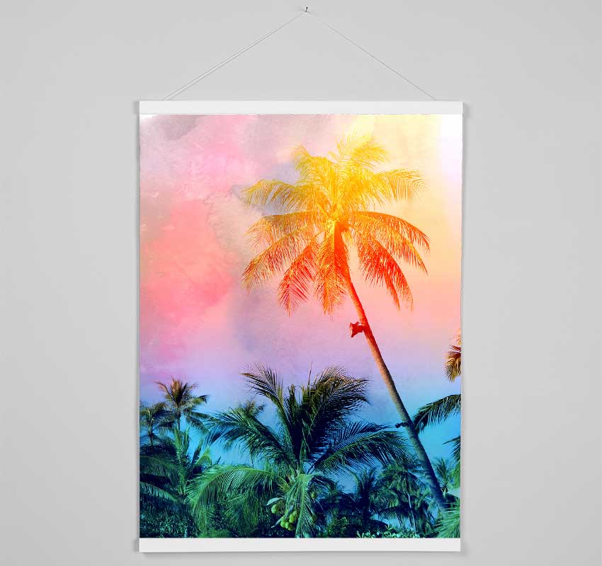 Palm Tree Blaze Hanging Poster - Wallart-Direct UK