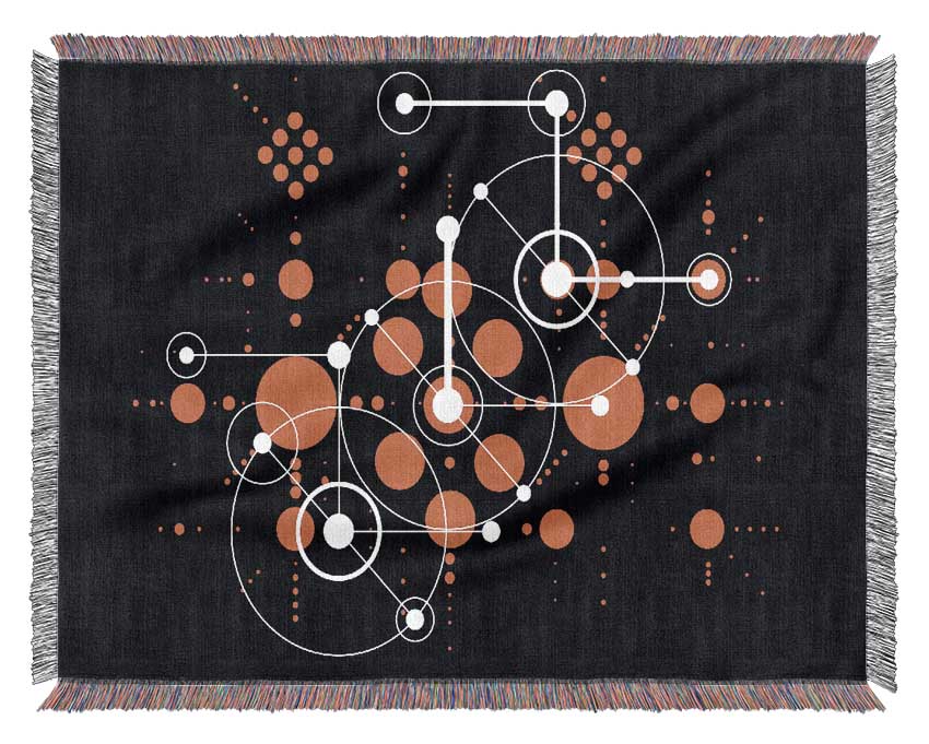 Circles Of Connections Red Woven Blanket