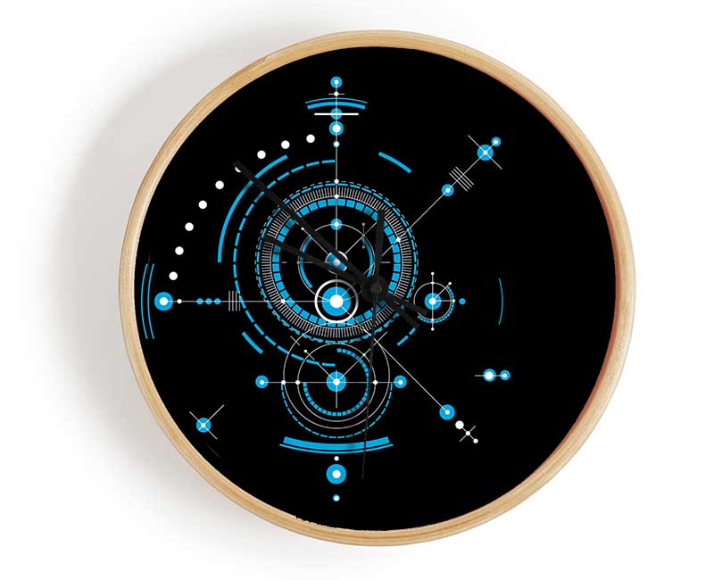 Circles Of Connections Blue Clock - Wallart-Direct UK