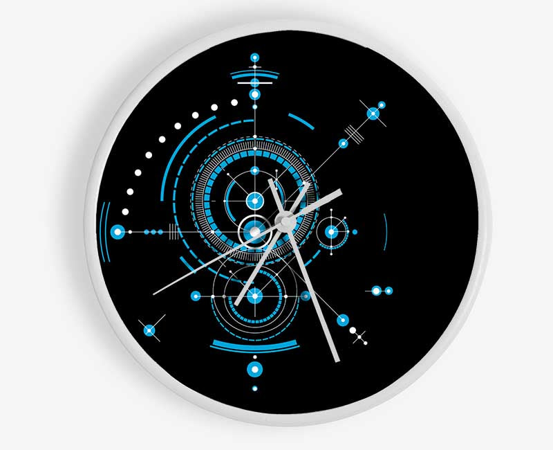 Circles Of Connections Blue Clock - Wallart-Direct UK