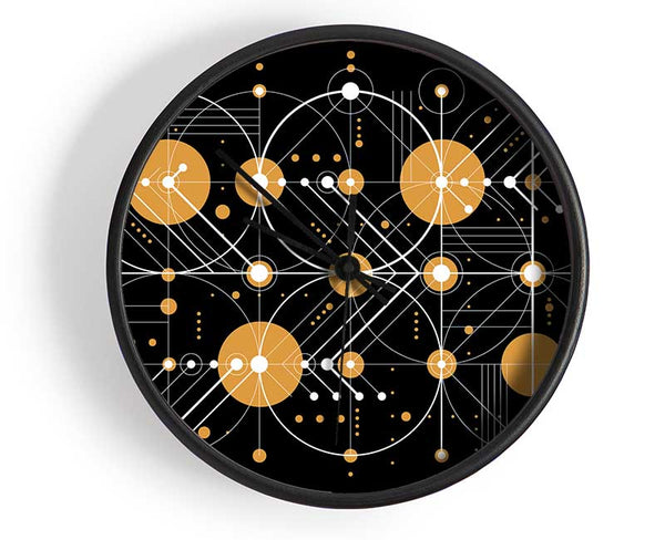 Circles Of Connections Orange Clock - Wallart-Direct UK