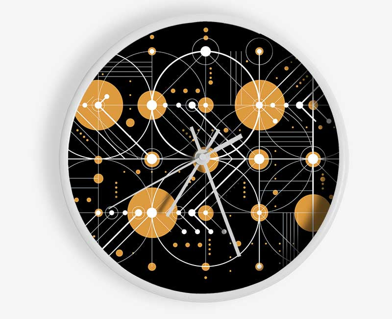 Circles Of Connections Orange Clock - Wallart-Direct UK