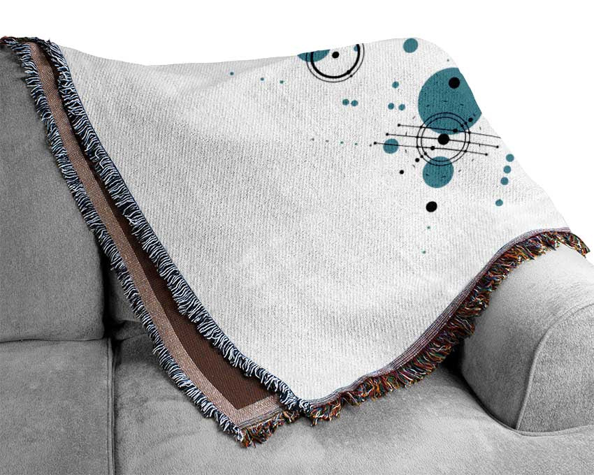 Circles Of Connections Blue Grey Woven Blanket