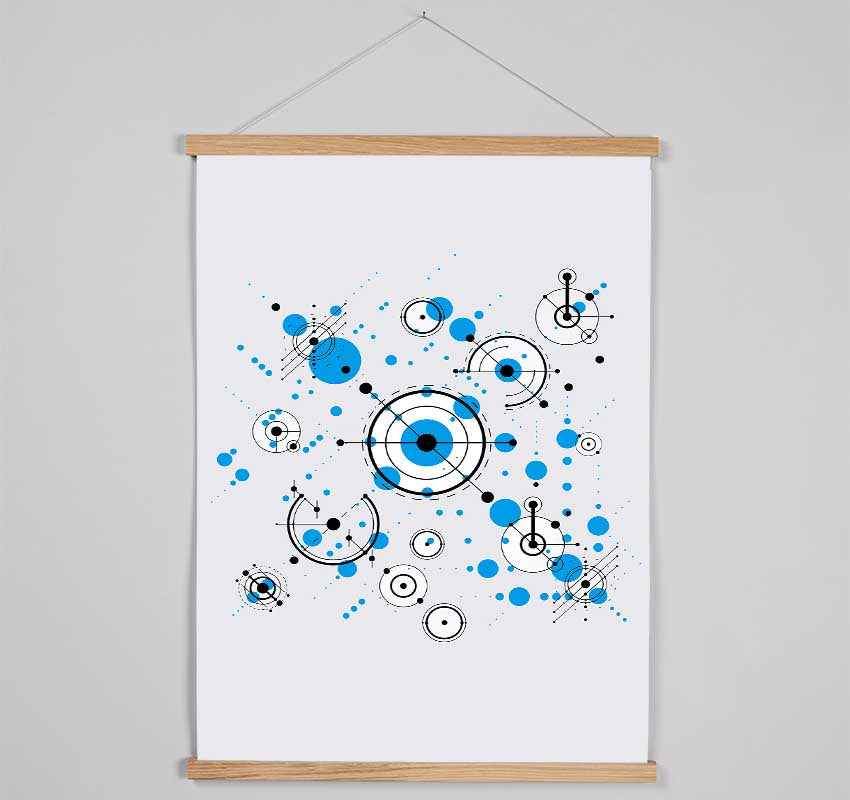 Circles Of Connections Blue Grey Hanging Poster - Wallart-Direct UK