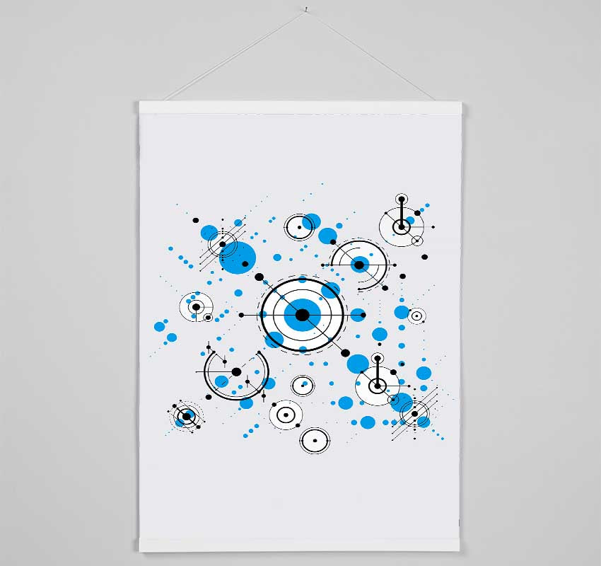 Circles Of Connections Blue Grey Hanging Poster - Wallart-Direct UK