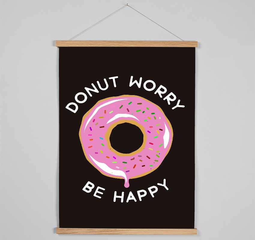 Donut Worry Be Happy Hanging Poster - Wallart-Direct UK