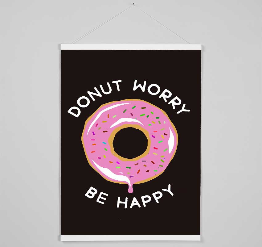 Donut Worry Be Happy Hanging Poster - Wallart-Direct UK