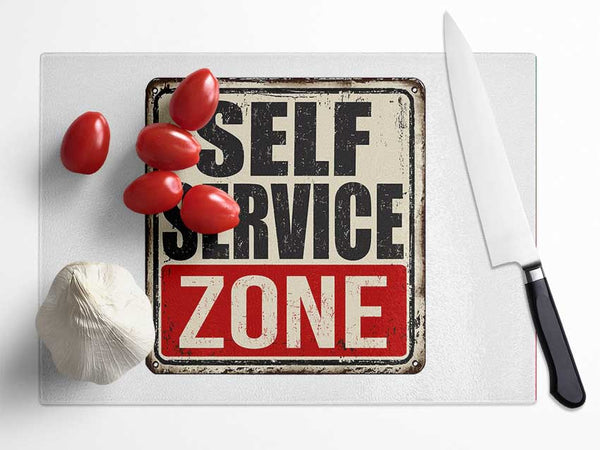 Self Service Zone Glass Chopping Board