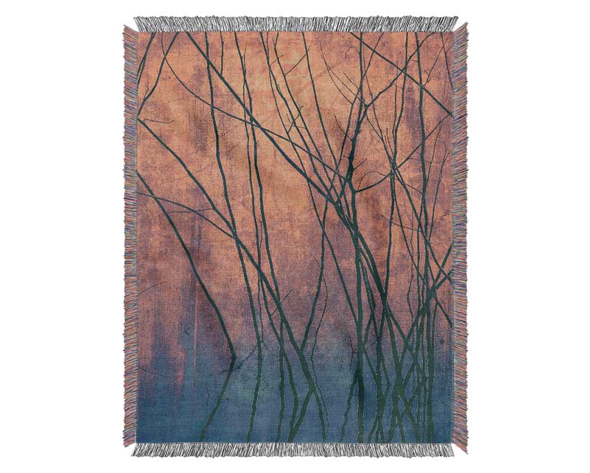 Through The Winter Trees Woven Blanket