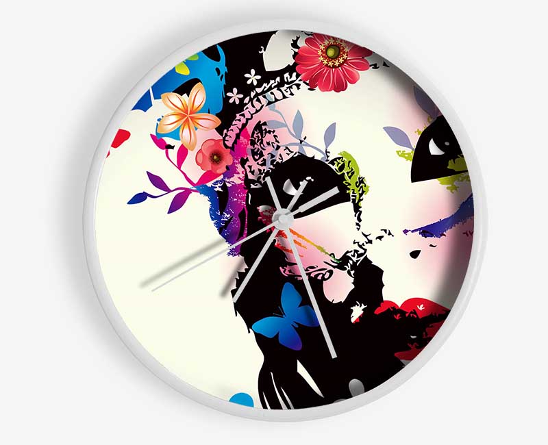 Flower Woman Clock - Wallart-Direct UK