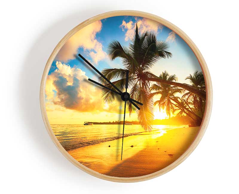 As The Sun Falls On A Perfect Day Clock - Wallart-Direct UK