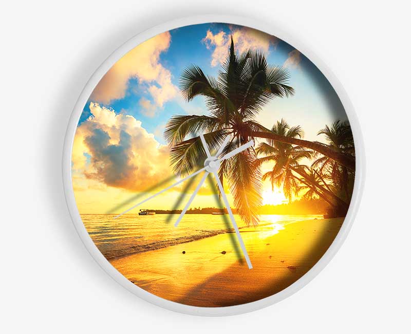 As The Sun Falls On A Perfect Day Clock - Wallart-Direct UK