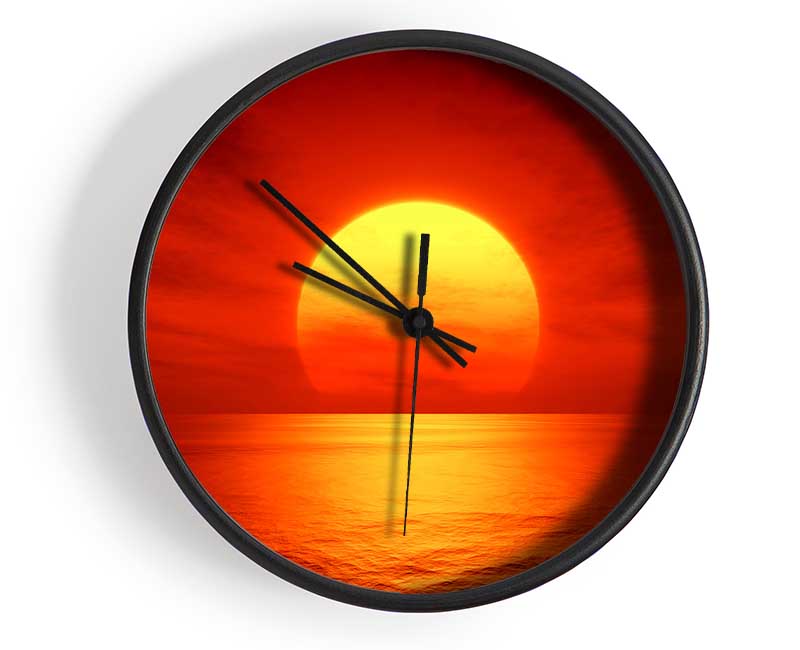 Red Ocean Glow Clock - Wallart-Direct UK