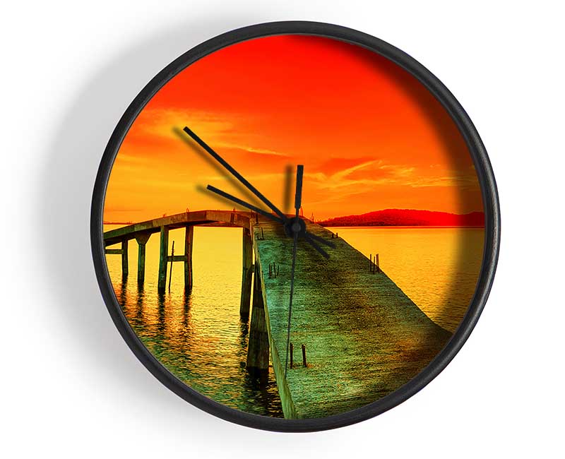 The Old Fishing Pier Clock - Wallart-Direct UK