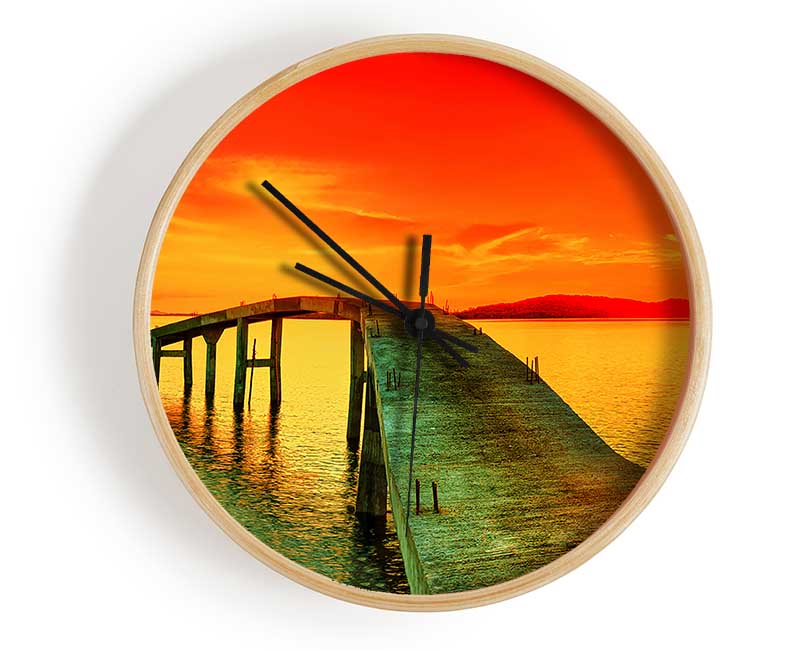 The Old Fishing Pier Clock - Wallart-Direct UK