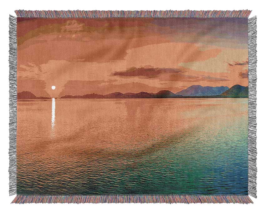 Pinpoint Ocean Sun Woven Blanket