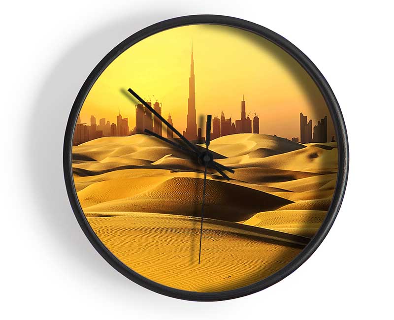 Burj Khalifa Golden Sunset Clock - Wallart-Direct UK