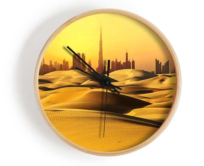 Burj Khalifa Golden Sunset Clock - Wallart-Direct UK