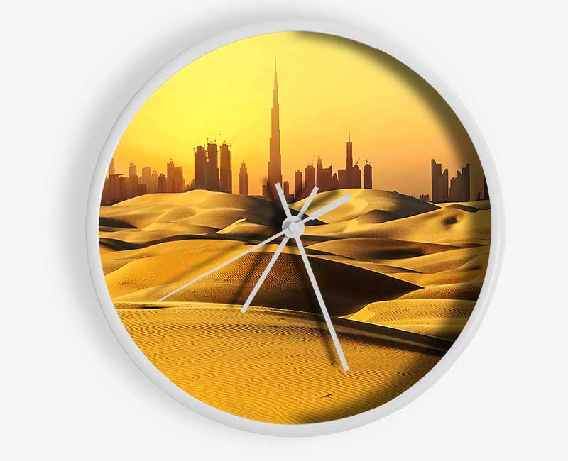 Burj Khalifa Golden Sunset Clock - Wallart-Direct UK