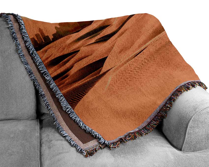 Burj Khalifa Golden Sunset Woven Blanket