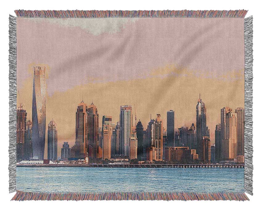 Infinity Tower Sunset Woven Blanket