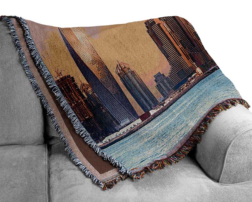 Infinity Tower Sunset Woven Blanket