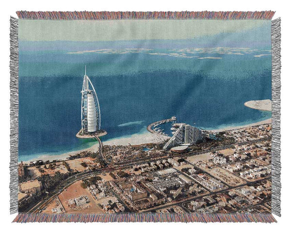 The Coast Line Of Burj Al Arab Woven Blanket