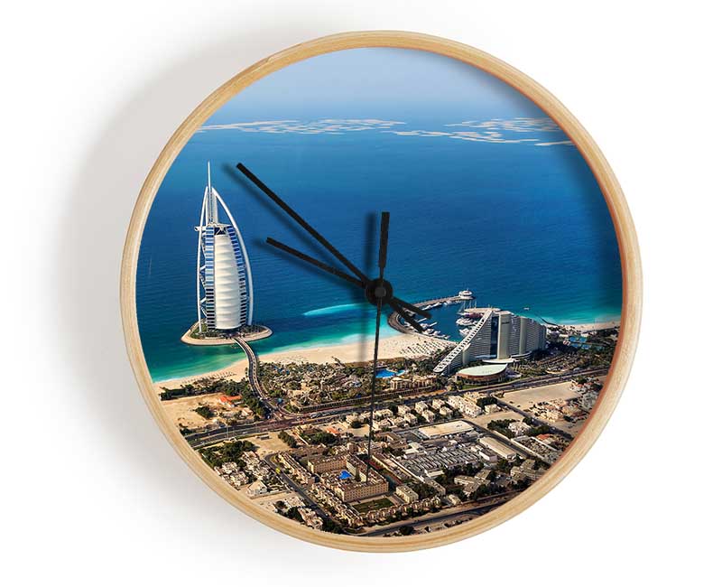 The Coast Line Of Burj Al Arab Clock - Wallart-Direct UK