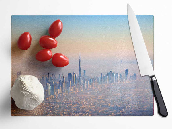 Sand Storm City Glass Chopping Board