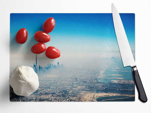 Mist Of The Morning City Glass Chopping Board