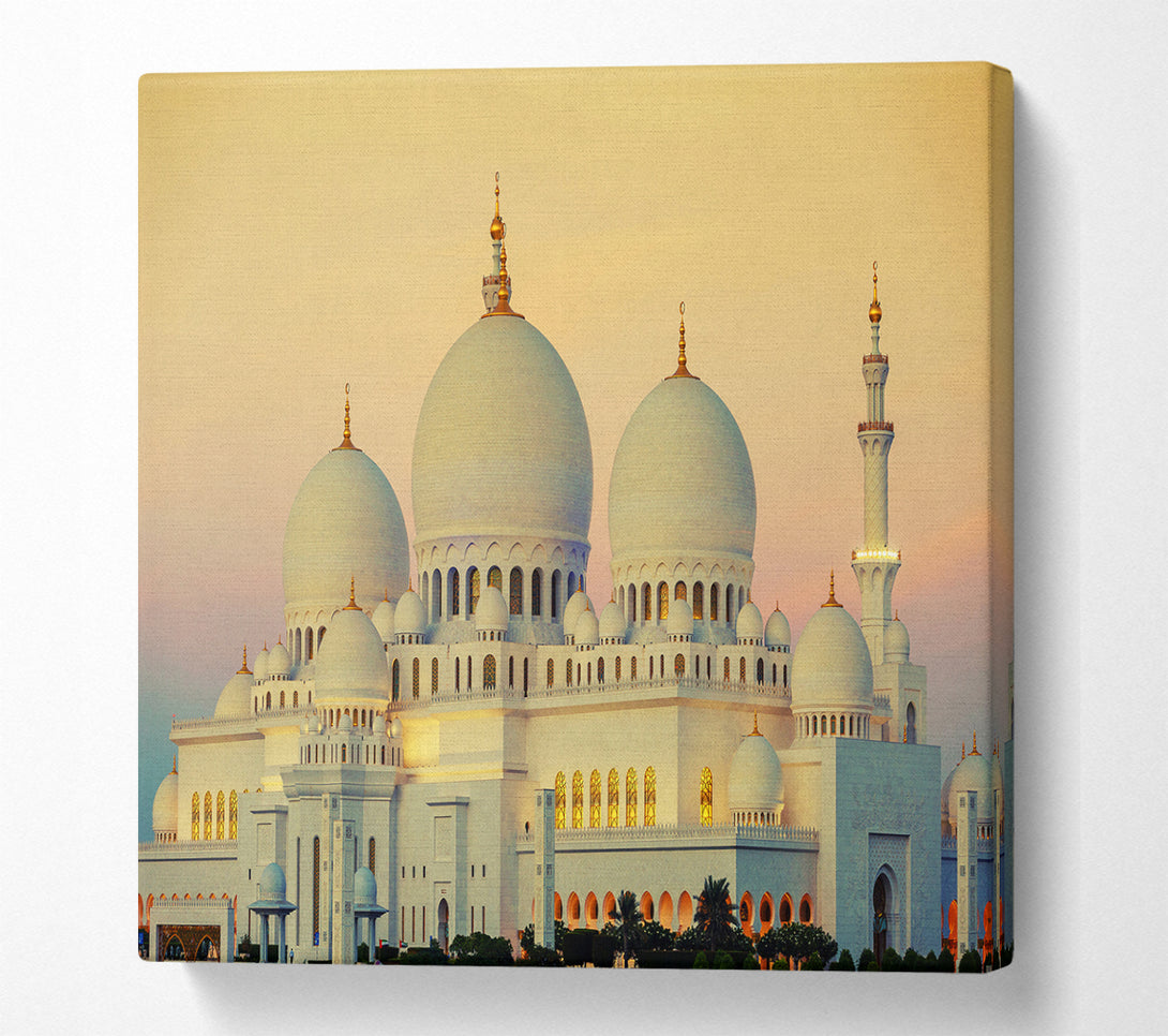 A Square Canvas Print Showing Temple Palace Square Wall Art